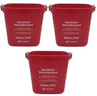 San Jamar 3qt Kleen Pail Bucket Set (3) with Gloves