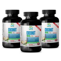 Metabolism Drops - Coconut Oil 3000 MG - Extra Virgin - Weight Management for Women - 3 Bottles (180 Softgels)