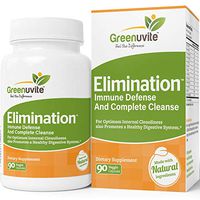 Greenuvite Elimination Anti Bacterial Supplement Detox & Cleanse - Contains Oregano, Olea Leaf, Garlic, Aloe Vera, 90 Caps.