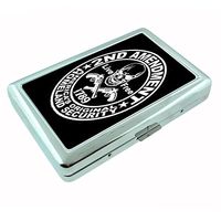 Perfection In Style Silver Cigarette Case Metal Wallet The 2nd Amendment Design D006