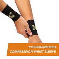 CopperJoint Compression Wrist Support – Copper-Infused Bands Support Improved Circulation, Recovery, Help Relieve Stiff & Sore Muscles - 1 Pair (Medium)
