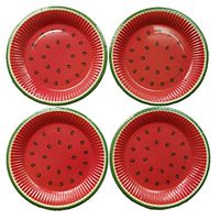 Hoocozi Summer Watermelon Round disposable Paper Plates Party Supplies for Summer Party,Weddings,BBQ,Picnic Serves,Appetizer,Lunch, Dinner,Dessert,Kids Birthdays,7 inches(40pcs)