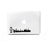 (2X) StickAny Laptop Series San Francisco Skyline Sticker for MacBook Pro, Chromebook, Surface Pro, and More (Black)