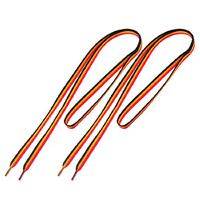 uxcell Pair Plastic Tip Multicolored Stripe Pattern Flat String Shoelace 48 inches