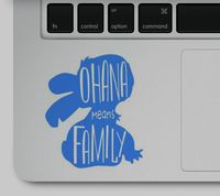 Lilo and Stitch-Stitch Decal Ohana Means Family- Decal & Sticker Pros Motivational Quote Printed on White Vinyl Compatible with All MacBook Pro, Retina, and Air