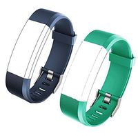 REDGO ID115plushr Replacement Band, Adjustable Replacement Soft TPU Straps for ID115HR Plus Fitness Tracker, Not for ID115U, ID115 U HR, ID115 HR, ID115, ID107, S2, (Blue + Green)
