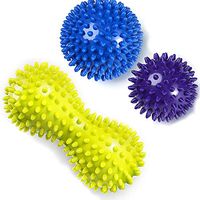 HUI JIN 3 Pieces Foot Massager Exercise Lacrosse Balls Spiky Massage Balls