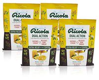 Ricola Dual Action Honey Lemon Herbal Cough Suppressant Throat Drops, 19ct Bag (Pack of 4)