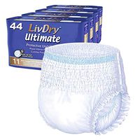 LivDry Adult XXL Incontinence Underwear, Ultimate Comfort Absorbency, Leak Protection, XX-Large, 44-Pack