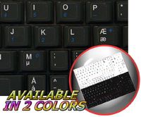 NETBOOK DANISH KEYBOARD STICKERS ON BLACK BACKGROUND