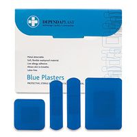 Reliance Medical Blue Dependaplast Plasters with Assorted Sizes for Ref 546 - Pack of 100,77480RM