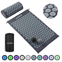 Lixada Acupressure Mat and Pillow Set with 2pcs Spiky Massage Balls for Back/Neck/Feet Pain Relief and Muscle Relaxation with Carry Bag (Dark Gray&Light Gray)