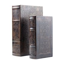 BNFUSA GFBOOK2 Safety Box 2 Piece Faux Book Safe Set, Multisizes, Gold