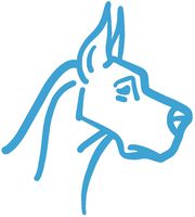 hBARSCI Great Dane Vinyl Decal - 5 Inches - for Cars, Trucks, Windows, Laptops, Tablets, Outdoor-Grade 2.5mil Thick Vinyl - Sky Blue