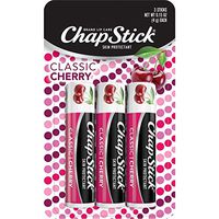 ChapStick Classic ,Cherry Flavor Skin Protectant Flavored Lip Balm Tube, 3 Count
