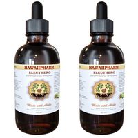 HawaiiPharm Eleuthero Liquid Extract, Organic Eleuthero (Eleutherococcus Senticosus) Siberian Ginseng Dried Root Tincture Supplement 2x2 oz
