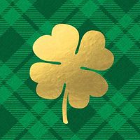 JAM PAPER Cocktail Napkins - 3 7/8" x 3 7/8" - Plaid Shamrock - 16 per Pack - 2/Pack
