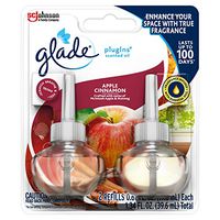Glade PlugIns Refills Air Freshener, Scented and Essential Oils for Home and Bathroom, Apple Cinnamon, 1.34 Oz, 12 Count