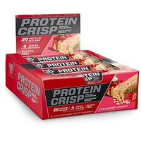 BSN Protein Crisp Bar by Syntha-6, Low Sugar Whey Protein Bar, 20g of Protein, NEW FLAVOR-Strawberry Crunch, 12 Count