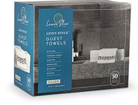 Laura Stein Disposable Party Set Includes 16 X 10.75" Dinner Plates + 16 X 7.5” Salad Plates + 16 X 12 Oz Soup Bowls + 16 X 5 Oz Dessert Bowls + 50 White And Silver Guest Towels