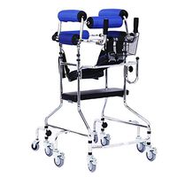 Walkers Lxn Standing Walk Stand Walk Aid/Stand Frame with Seat Wheel Rehabilitation Device Folding Height Adjustable Old Man Lower Limb Blue 8 Wheel with Seat Plate