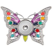 2PC Colorful Rhinestone 3D Butterfly Snap Button Charm For DIY Snaps Bracelet Popular Stylish Fashion Charms Accesories Cheap Accessories Good