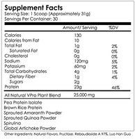 NutraKey V-Pro, Raw Plant Based Protein Powder with 23g of Protein, (Natural) 2-Pound