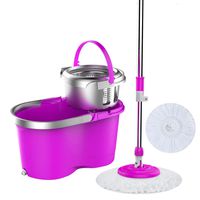 Household Rotary Mop, Labor Saving Rod, Purple, Mop Barrel Size: 45x26x25cm