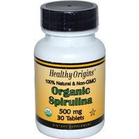 Healthy Origins Spirulina 500 Mg Organic & Kosher Certified 30 Tabs, 0.03 Pound