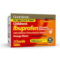 GoodSense Children's Ibuprofen Chewable Tablets, 100 mg, 24 Count, Pain Reliever and Fever Reducer (NSAID), Temporarily Reduces Fever and Relieves Minor Aches and Pain