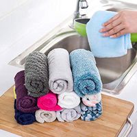 MEIZHIYUE 1PC Strong Absorbent Soft Scouring Pad Kitchen Cleaning Dish Towel Microfiber Household Cleaning Cloths Kitchen Gadgets