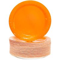Blue Panda Neon Orange Paper Party Plates (100 Count) 9 Inches
