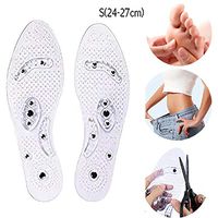 Magnetic Insoles Massaging Pads Acupressure Magnetic Massage Foot Therapy for Men and Women Weight Loss S(24-27 cm)
