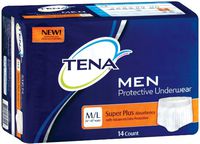 Tena Men's Protective Underwear, Super Plus, Medium/Large, 14-Count Bags (Pack of 4)