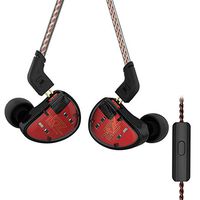 Dilvpoetry KZ AS10 Balanced Armature Wired Earphones HiFi in Ear Earbuds Headset 3.5mm Jack 105DB/mW Bass Pure Music Detachable Cable (Black with Mic)