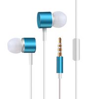 AutumnFall In Ear Headphones with Mic Wired Earbuds Earphones Functional Wired Headphones Music (Blue)