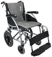 Karman Transport Wheelchair with Companion Brakes, 16" Seat and 14" Rear Wheels, Silver Frame