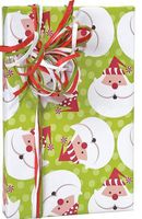 Christmas Santa Clause Red & White Gift Wrap Wrapping Paper - 16ft Roll