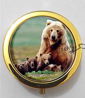 BlackKey Bear Animal 3-Compartment Decorative Pocket Gift Box Case Organizer for Pill, Color 2 -1467