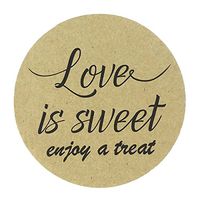 80-2" Kraft Love is Sweet Stickers, Wedding Favor Labels, Have a Treat Sticker
