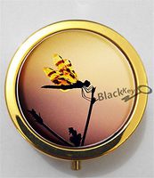 BlackKey Dragonfly 3-Compartment Decorative Pocket Gift Box Case Organizer for Pill, Color 2 -2301