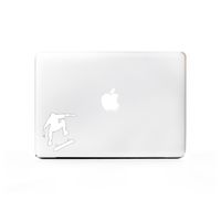 (2X) StickAny Laptop Series Skateboarder Kickflip Sticker for MacBook Pro, Chromebook, Surface Pro, and More (White)