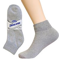 3 Pair Diabetic Ankle Circulatory Socks Health Support Men Loose Fit Grey 10-13
