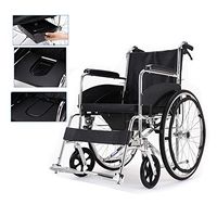 YZJJ Bedside Commode, Aluminum Alloy Transport Wheelchair, Wheel Chair Transport Chair, Shower Commode Mobile Chair, Maximum Load 100kg, Elderly/Pregnant Women/Disabled