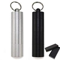 Pill Case, 2 Pack Keychain Pill Holder, 3 Compartment Waterproof Portable Daily Pill Case, Small Pocket Pill Container for Men and Women, Pill Holder for Travel (Black+Silver)