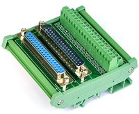 Electronics-Salon DB37 D-SUB DIN Rail Mount Interface Module, Male / Female, DSUB Breakout Board.