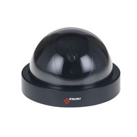Dummy Fake Security CCTV Dome Camera with Flashing Red LED Light Black