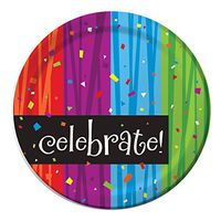Club Pack of 96 Milestone Celebrations "Celebrate" Disposable Paper Party Banquet Dinner Plates 9"