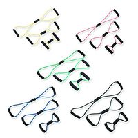 CanDo Bowtie tubing Exerciser, Full Body Set, 5 pc Set (1 ea: Yellow Through Black)