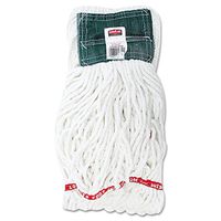 RUBBERMAIDCOMMERCIAL A25206WHI Web Foot Shrinkless Looped-End Wet Mop Head, Cotton/Synthetic, Medium, White